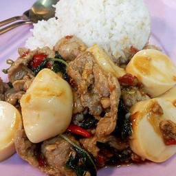 กระเพราหมู ใส่เต้าหู้
