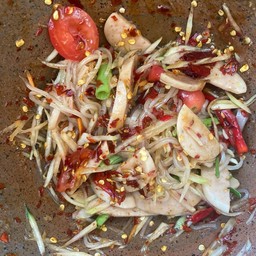 ตำเส้นเล็กหมูยอ(ปลาร้า)