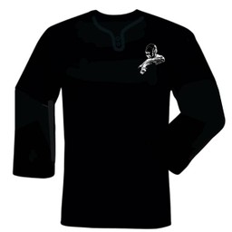 เสื้อยืดคอจีนดำแขนยาว