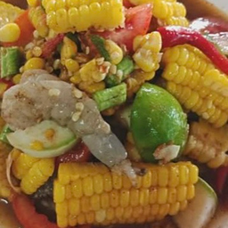 ตำข้าวโพดกุ้งสด