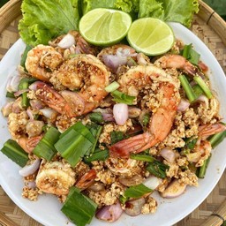 ลาบกุ้งสดหมูสับ