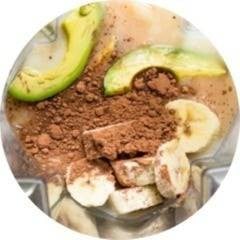 อะโวคาโด้+กล้วย+โกโก้ ปั่นนมสด Avocado mix with Cocoa and Banana Smoothie
