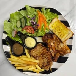 สเต็กไก่สไปซี่ย่าง2ชิ้น ใน 1 จาน