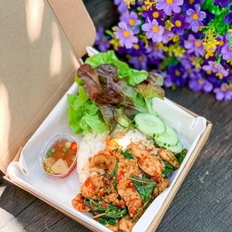 ข้าวกะเพราไก่ชิ้น