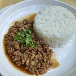 ข้าวหมูสับกระเทียม