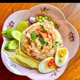 ข้าวยำ+ไข่ต้ม+น้ำอัดลม