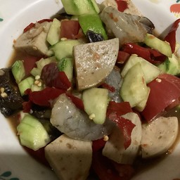 ตำเเตงกุ้งสดหมูยอ