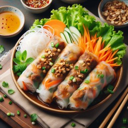 ปอเปี๊ยะสดเวียดนาม หมู,กุ้ง กับซอสมะขาม