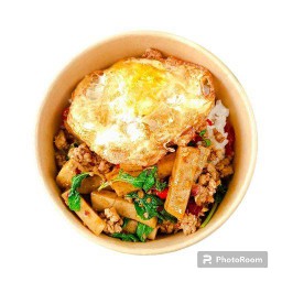 (กับข้าว ) กะเพราหมูสับ & หมูยอ