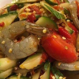 ตำแตงกุ้งสด