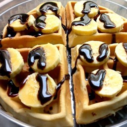 ช็อคโกแลตชิพ &  topping กล้วยหอม ราดช็อคโกแลต