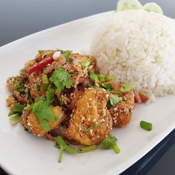 ข้าวลาบปลากระพง