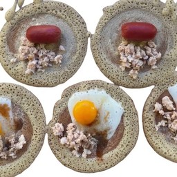 ชุดไข่นกกะทา+ไส้กรอก+หมูสับ 10 ชิ้น