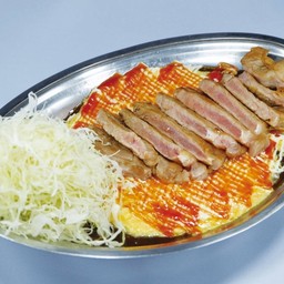 Omelette Beef Steak Curry Rice