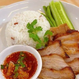 ข้าวคอหมูย่าง+น้ำจิ้มแจ่ว