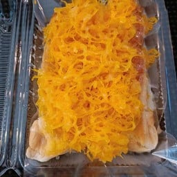 ขนมปังปิ้งเนย+นม+ฝอยทอง