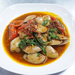 หอยลายผัดพริกเผา