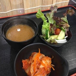 ซุปมิโซะ+สลัดผัก+กิมจิ