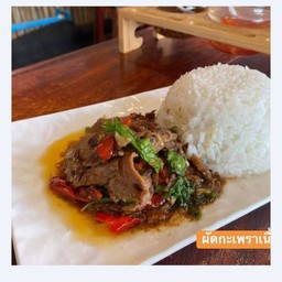 ข้าวกระเพราเนื้อนุ่ม บางกอก