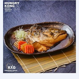 หัวปลาแซลมอนต้มซีอิ๊ว