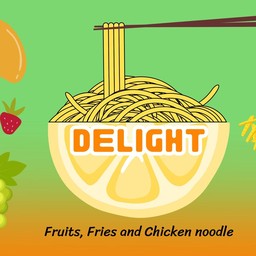 Delight - ผลไม้ตามฤดูกาล ของทอดและหมี่ไก่ฉีก เมืองเอก