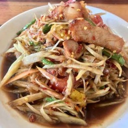 ตำคอหมูย่าง  ปลาร้า