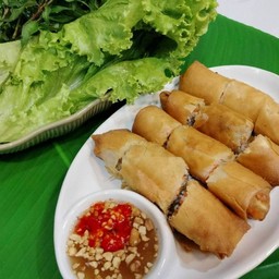 ปอเปี๊ยะทอดไส้รวมกุ้งปูหมูสับ ชุดใหญ่ 4 ชิ้น