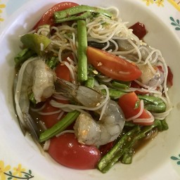 ตำถั่วกุ้งสด