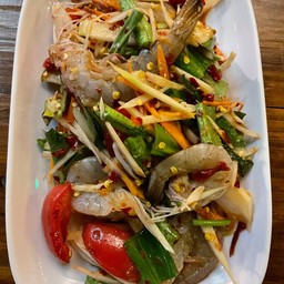 ตำกุ้งสด-กุ้งสุก