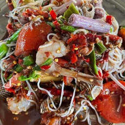 ตำป่าถาดขนมจีน  ทะเลปลาร้า