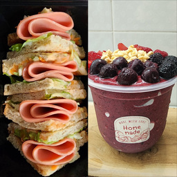 ( SET 1 ) แซนวิซสามเหลี่ยม + อาไซอิ โบว์ล จับคู่ ชุดพิเศษ - ( ขายดี )