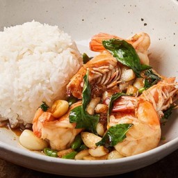 ข้าวหน้ากุ้งพริกขี้หนู