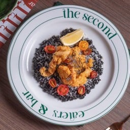 Risotto Squid Ink with Calamari