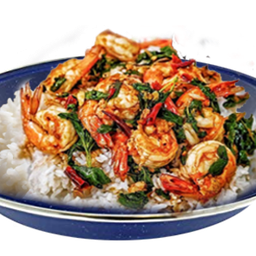 Krapao shrimp (กระเพรากุ้ง)