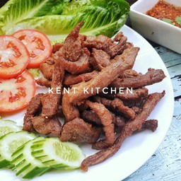 เนื้อแดดเดียวทอด+ข้าวสวย