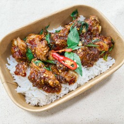 ข้าวแซ่บแห้งกระดูกหมู