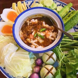 น้ำพริกกุ้ง+ผักสด