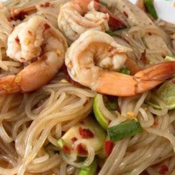 ตำเส้นกุ้งสด