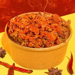 ข้าวหน้าหมูสามชั้นซอสหม่าล่า