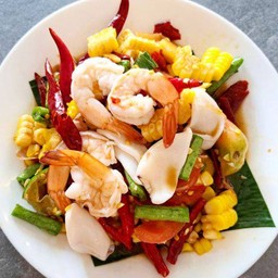 ตำข้าวโพดทะเล (ลวกสุก