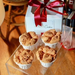 เซ็ตชิฟฟอนรสวนิลา 4ชิ้น กล่อของขวัญงผูกโบว์