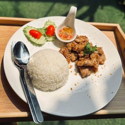 -ทอดกระเทียมราดข้าว