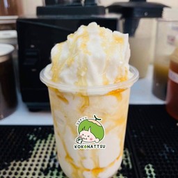 นมสดปั่น ราดซอสน้ำผึ้งแท้