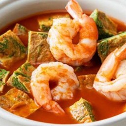 ชุดประหยัด แกงส้มชะอมกุ้ง1+ข้าวหมูทอด1+ข้าวไก่ทอด1+เก๊กฮวย2หรือชาดำเย็น2