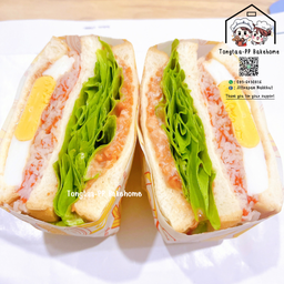 แซนด์วิชปูอัด + ไข่ดาว