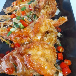 กุ้งแม่น้ำผัดพริกเกลือ