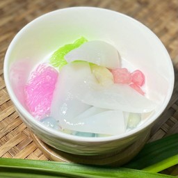 4.ทับทิม+ซาหริ่ม+มะพร้าวน้ำหอม+แห้ว