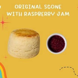 สโคนเนยสด รสดั้งเดิม + แยมราสเบอร์รี่ Original Butter scone with homemade raspberry jam