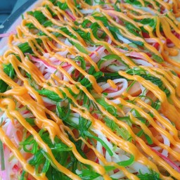 ปูดอัด+ยำสาหร่าย ซอสดิปชีส