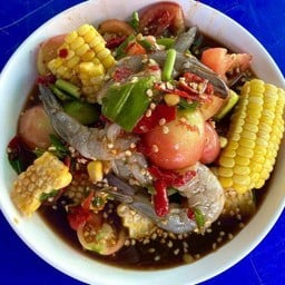 ตำข้าวโพด กุ้งสด